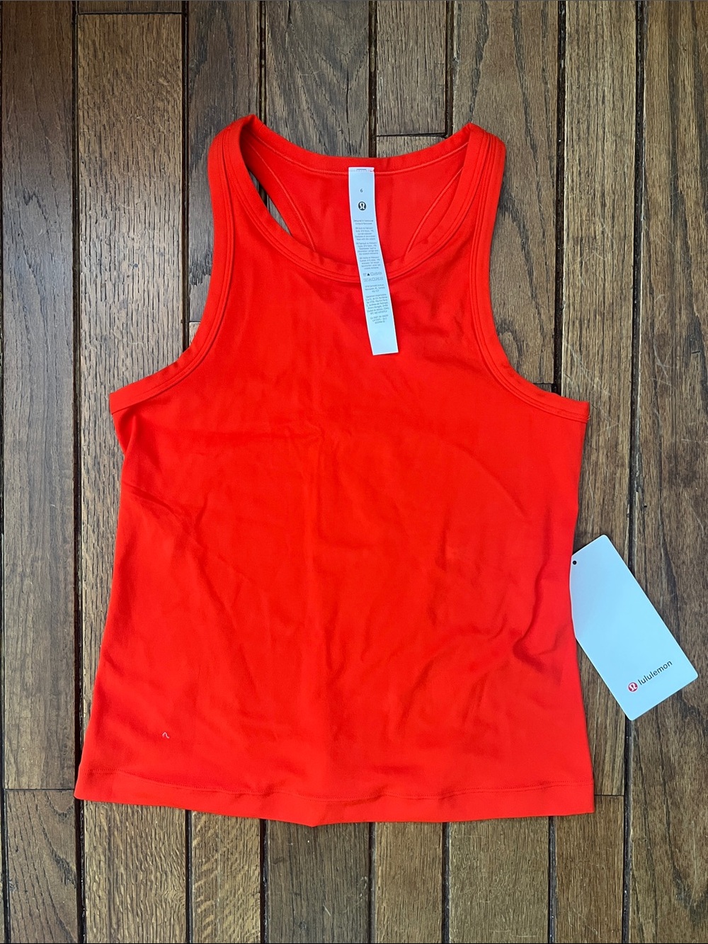 Lululemon Cherry Ember Red Align Waist Length Racerback Tank Top Size 4 NWT